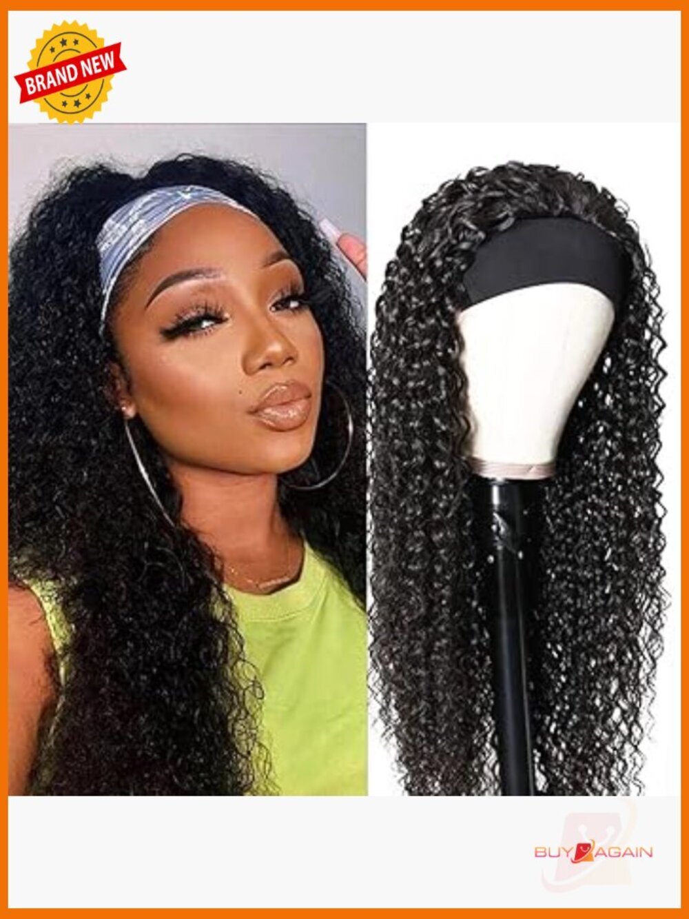 Deep Wave Headband Wig Human Hair Curly Glueless Wear and Go 26 Inch